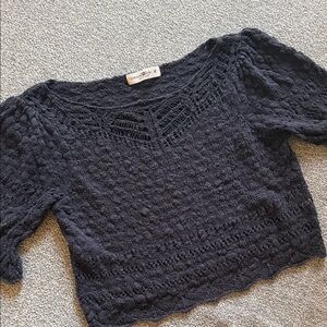 NATURAL LIFE Crochet Knit Crop Top